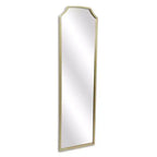 HomeRoots Grand miroir mural avec cadre arqué en métal doré perlé de 64 po
