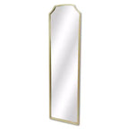 HomeRoots Grand miroir mural avec cadre arqué en métal doré perlé de 64 po