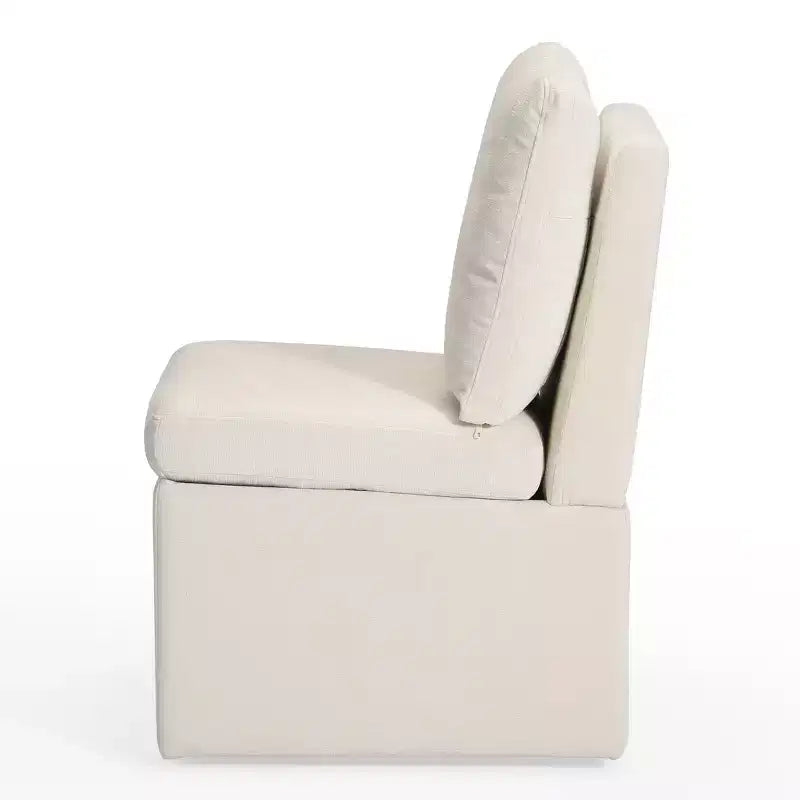 Chaises de salle à manger sans accoudoirs WestinTrends Soho Modern rembourrées en chenille avec roulettes