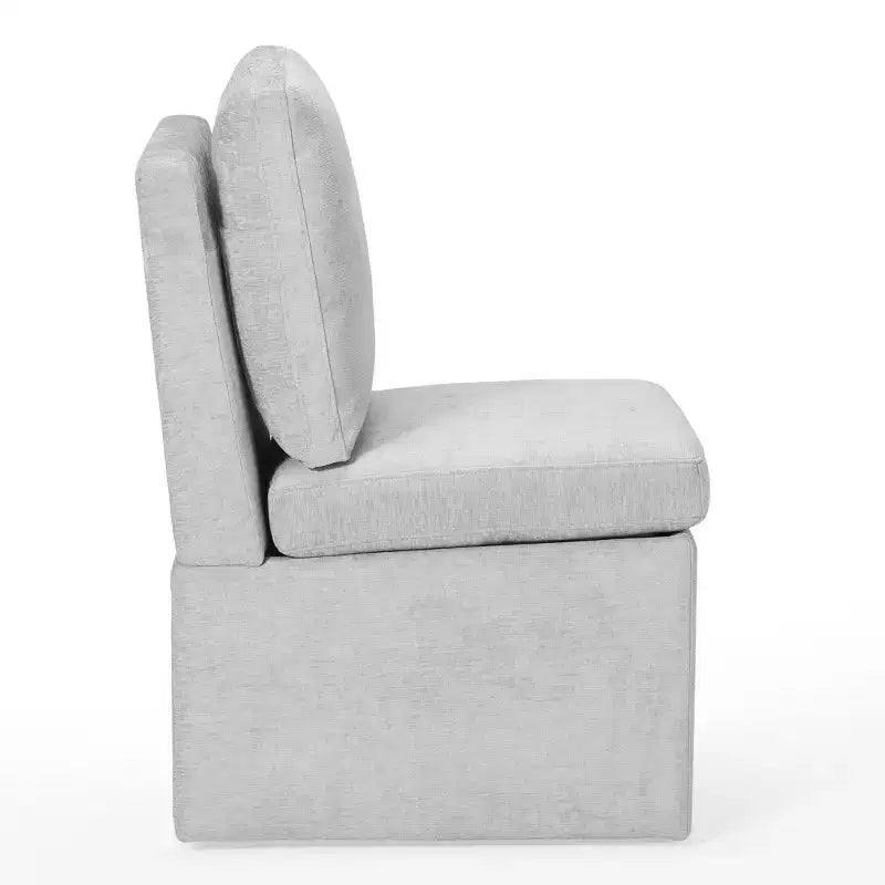 Chaises de salle à manger sans accoudoirs WestinTrends Soho Modern rembourrées en chenille avec roulettes