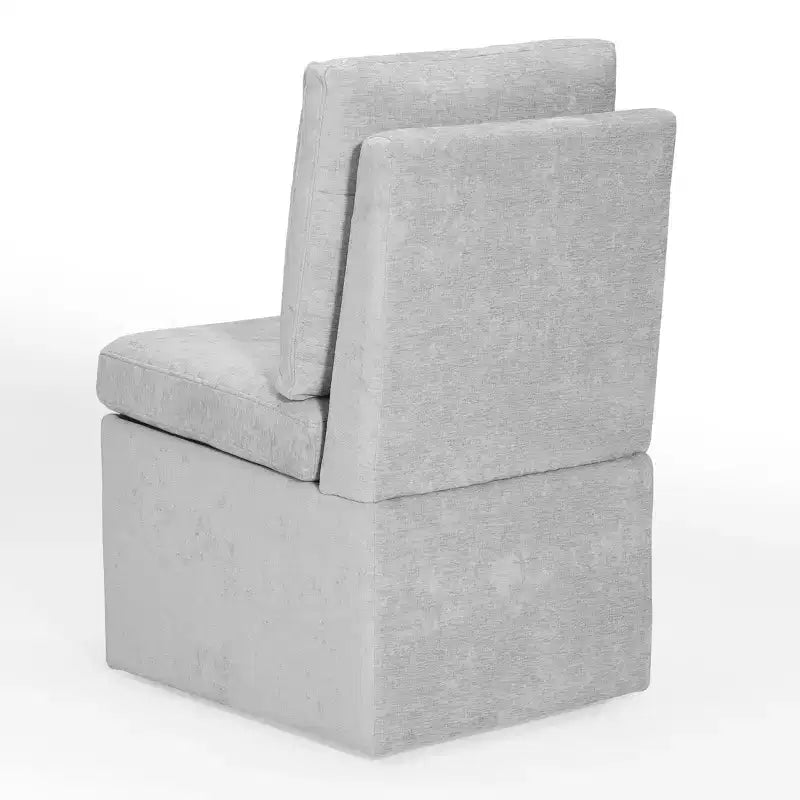 Chaises de salle à manger sans accoudoirs WestinTrends Soho Modern rembourrées en chenille avec roulettes
