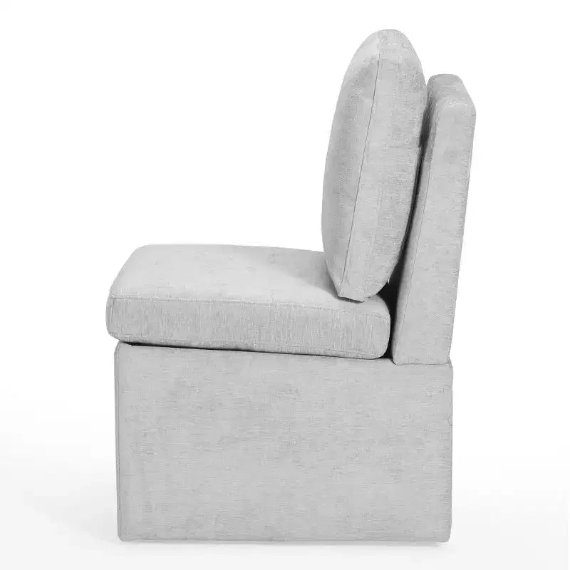 Chaises de salle à manger sans accoudoirs WestinTrends Soho Modern rembourrées en chenille avec roulettes