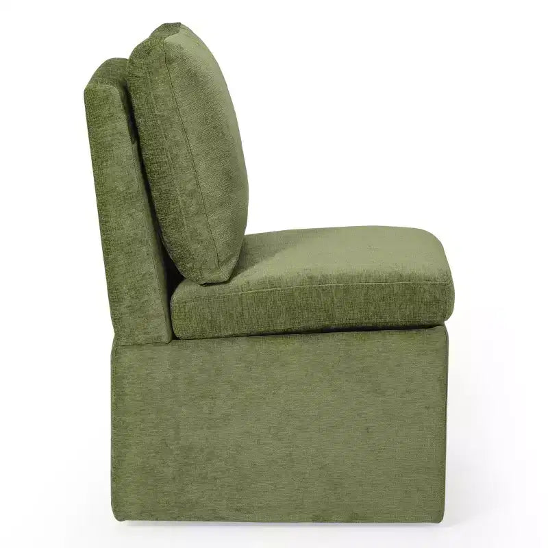 Chaises de salle à manger sans accoudoirs WestinTrends Soho Modern rembourrées en chenille avec roulettes