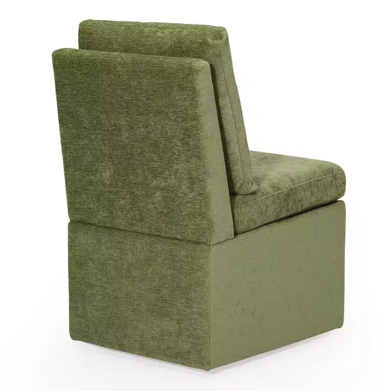 Chaises de salle à manger sans accoudoirs WestinTrends Soho Modern rembourrées en chenille avec roulettes