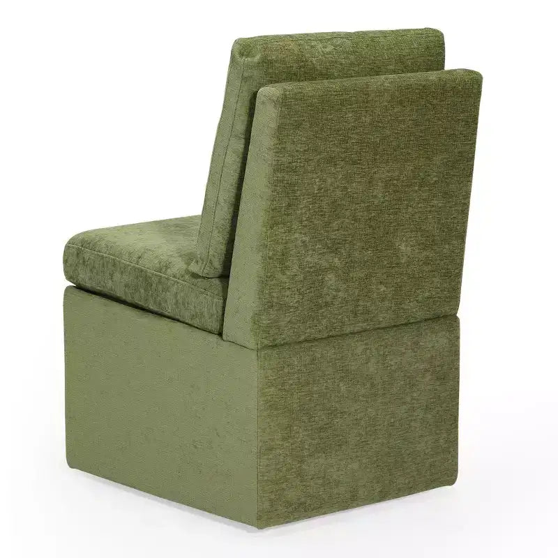 Chaises de salle à manger sans accoudoirs WestinTrends Soho Modern rembourrées en chenille avec roulettes