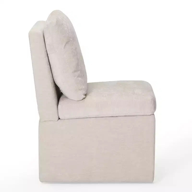 Chaises de salle à manger sans accoudoirs WestinTrends Soho Modern rembourrées en chenille avec roulettes