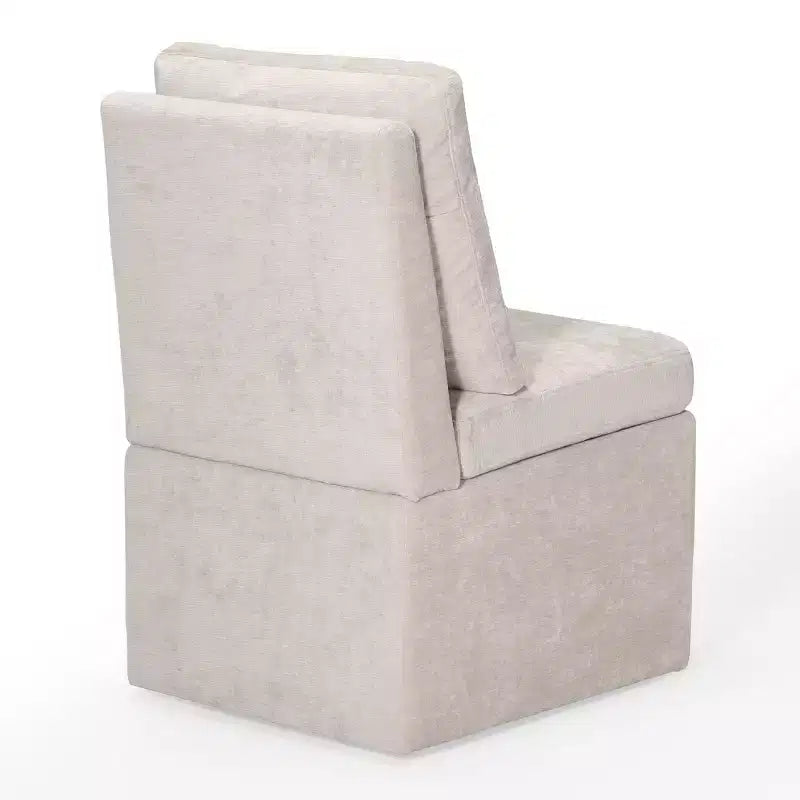 Chaises de salle à manger sans accoudoirs WestinTrends Soho Modern rembourrées en chenille avec roulettes