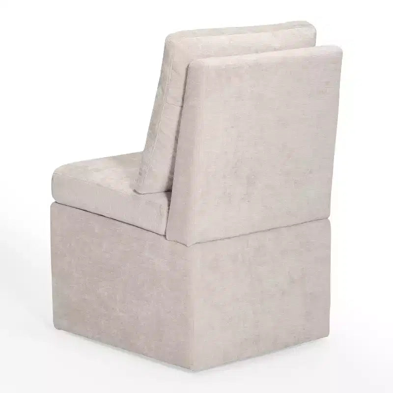Chaises de salle à manger sans accoudoirs WestinTrends Soho Modern rembourrées en chenille avec roulettes