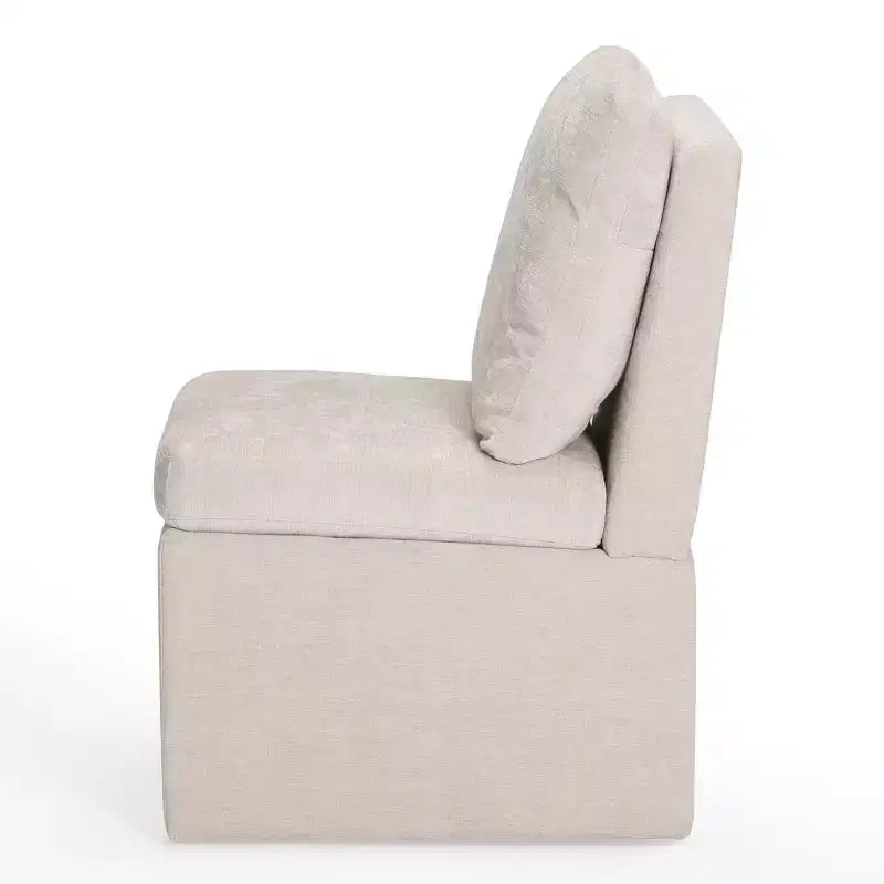 Chaises de salle à manger sans accoudoirs WestinTrends Soho Modern rembourrées en chenille avec roulettes