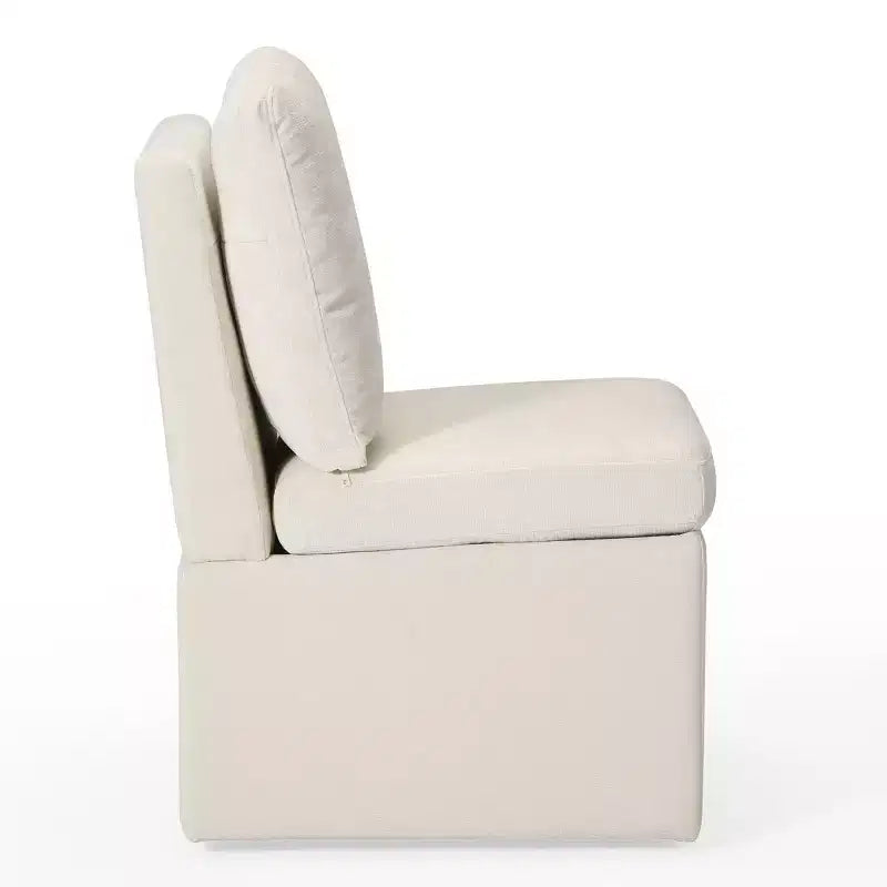 Chaises de salle à manger sans accoudoirs WestinTrends Soho Modern rembourrées en chenille avec roulettes