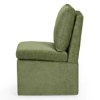 Chaises de salle à manger sans accoudoirs WestinTrends Soho Modern en chenille rembourrée avec roulettes (lot de 4), vert olive