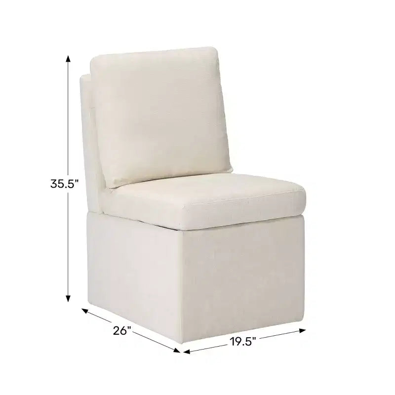 Chaises de salle à manger sans accoudoirs WestinTrends Soho Modern en chenille rembourrée avec roulettes (lot de 4), vert olive