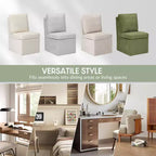 Chaises de salle à manger sans accoudoirs WestinTrends Soho Modern en chenille rembourrée avec roulettes (lot de 4), vert olive