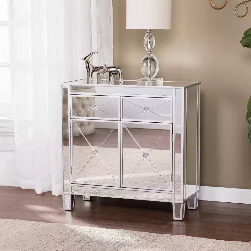 Armoire d'appoint Mirage à effet miroir - Anthracite - SEI