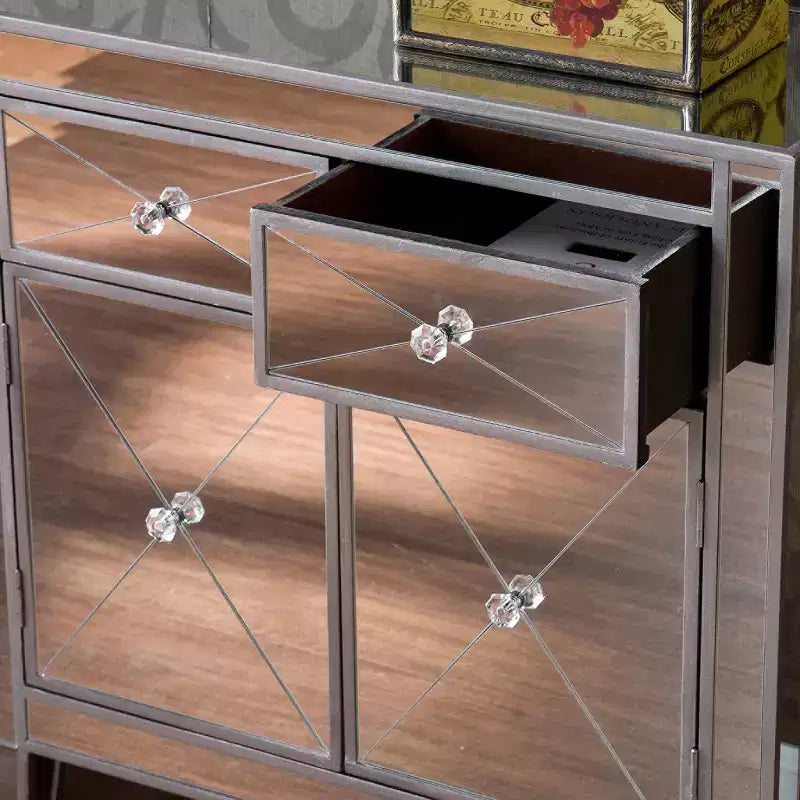 Armoire d'appoint Mirage à effet miroir - Anthracite - SEI