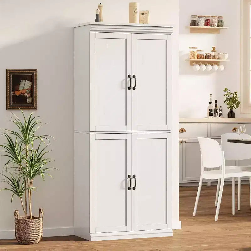 Grand buffet de cuisine de 178 cm avec 4 portes, 2 étagères réglables, placard en bois moderne, meuble de rangement de cuisine autoportant