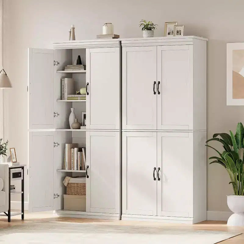 Grand buffet de cuisine de 178 cm avec 4 portes, 2 étagères réglables, placard en bois moderne, meuble de rangement de cuisine autoportant