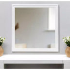Miroir d'appoint encadré en bois blanc carré HomeRoots 38