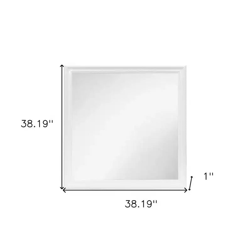 Miroir d'appoint encadré en bois blanc carré HomeRoots 38