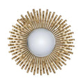 HomeRoots 27 Gold Sunburst Iron Framed Accent Mirror