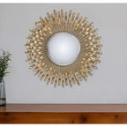 Miroir décoratif HomeRoots 27, cadre en fer doré Sunburst