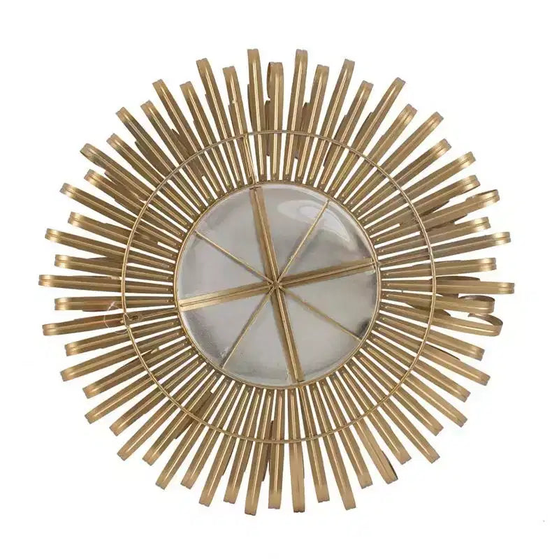Miroir décoratif HomeRoots 27, cadre en fer doré Sunburst