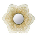 HomeRoots 27 Gold Floral Sunburst Iron Framed Accent Mirror