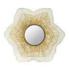 HomeRoots 27 Gold Floral Sunburst Iron Framed Accent Mirror