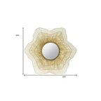 Miroir d'appoint mural en fer HomeRoots 27, motifs floraux, couleur or