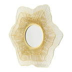 Miroir d'appoint mural en fer HomeRoots 27, motifs floraux, couleur or