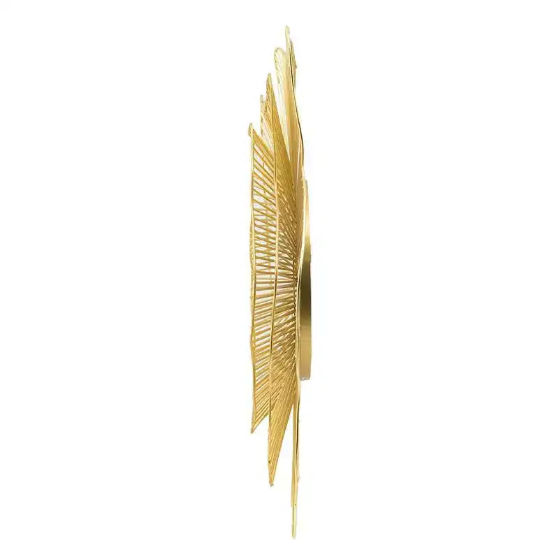 Miroir d'appoint mural en fer HomeRoots 27, motifs floraux, couleur or