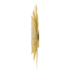 Miroir d'appoint mural en fer HomeRoots 27, motifs floraux, couleur or