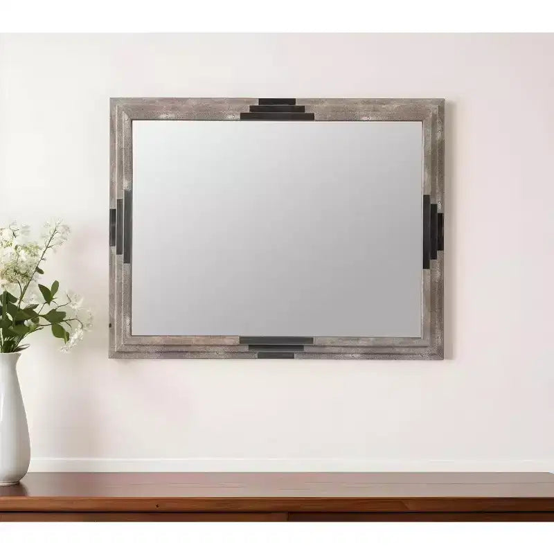 Miroir d'appoint encadré gris HomeRoots 28