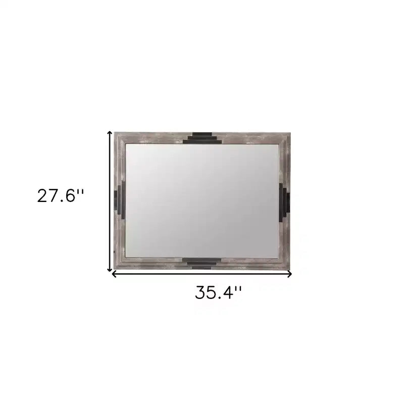 Miroir d'appoint encadré gris HomeRoots 28