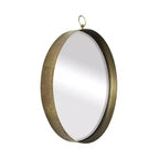 Miroir décoratif rond HomeRoots 28, cadre en fer doré