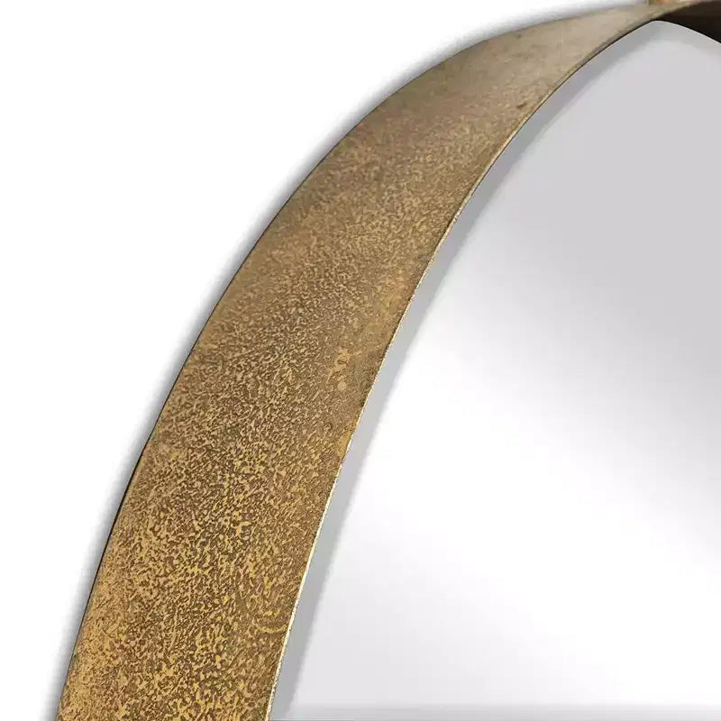 HomeRoots Miroir d'appoint rond en fer, 34 po, doré