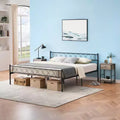 Modern Bed Frame, Metal Platform Bed with Headboard and Footboard, 13.7 Inch Underbed Storage Heavy-Duty Bed Frame , Easy Assembly, Black