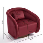 GDFStudio Jeremy Fauteuil pivotant moderne 30 en bois d'hévéa et tissu
