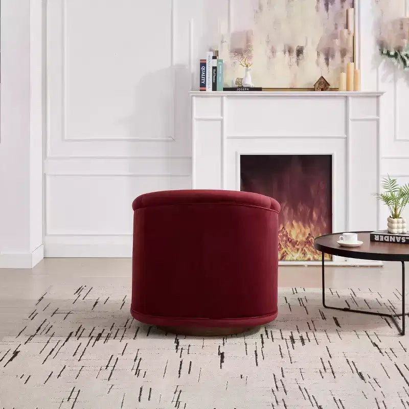 GDFStudio Jeremy Fauteuil pivotant moderne 30 en bois d'hévéa et tissu