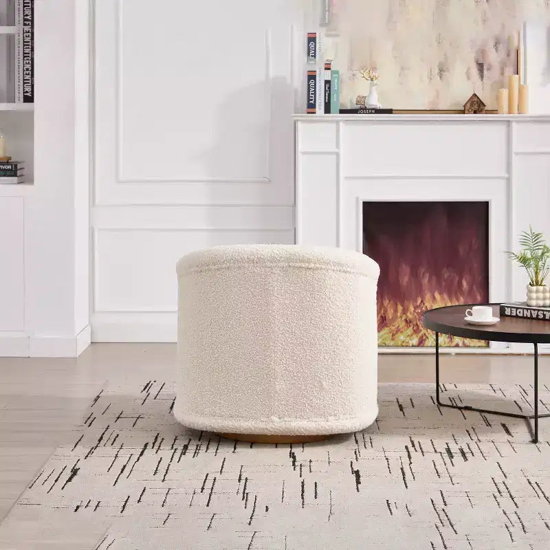 GDFStudio Jeremy Fauteuil pivotant moderne 30 en bois d'hévéa et tissu