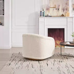GDFStudio Jeremy Fauteuil pivotant moderne 30 en bois d'hévéa et tissu
