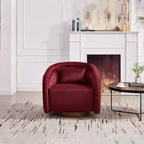 GDFStudio Jeremy Fauteuil pivotant moderne 30 en bois d'hévéa et tissu
