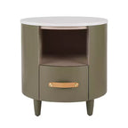 Christopher Knight Home Emmie Table de chevet ronde moderne avec tiroir de rangement et étagère ouverte