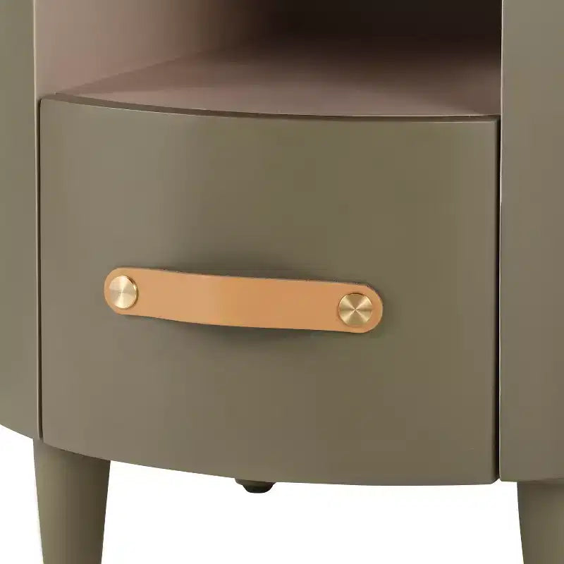 Christopher Knight Home Emmie Table de chevet ronde moderne avec tiroir de rangement et étagère ouverte