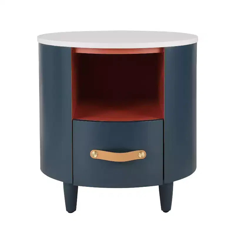 Christopher Knight Home Emmie Table de chevet ronde moderne avec tiroir de rangement et étagère ouverte