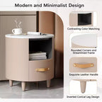 Christopher Knight Home Emmie Table de chevet ronde moderne avec tiroir de rangement et étagère ouverte