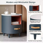 Christopher Knight Home Emmie Table de chevet ronde moderne avec tiroir de rangement et étagère ouverte