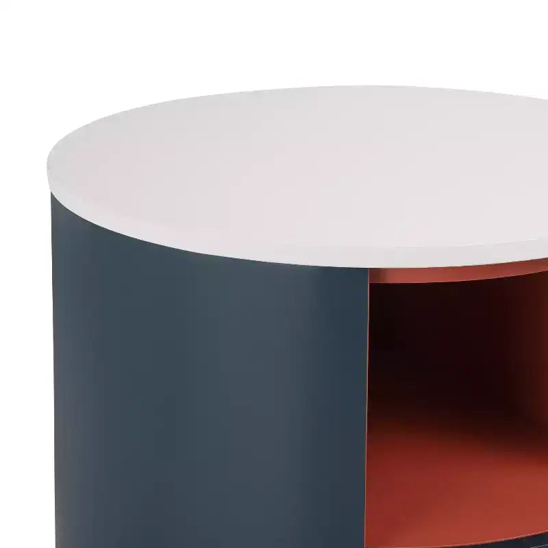 Christopher Knight Home Emmie Table de chevet ronde moderne avec tiroir de rangement et étagère ouverte
