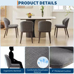 Lot de chaises de salle à manger (2/4/6 pièces), chaises de cuisine modernes rembourrées avec dossier ergonomique, chaises de salle à manger de 120 kg de capacité avec pieds en bois