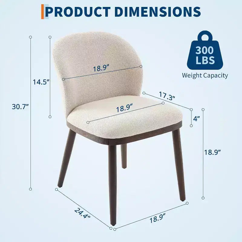 Lot de chaises de salle à manger (2/4/6 pièces), chaises de cuisine modernes rembourrées avec dossier ergonomique, chaises de salle à manger de 120 kg de capacité avec pieds en bois